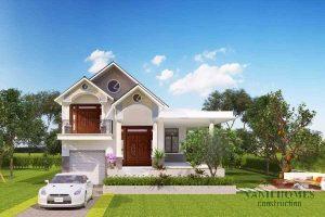 Mẫu Biệt Thự Vườn 1 Tầng Có Gác Lửng Hiện Đại Kinh Phí 1 Tỷ