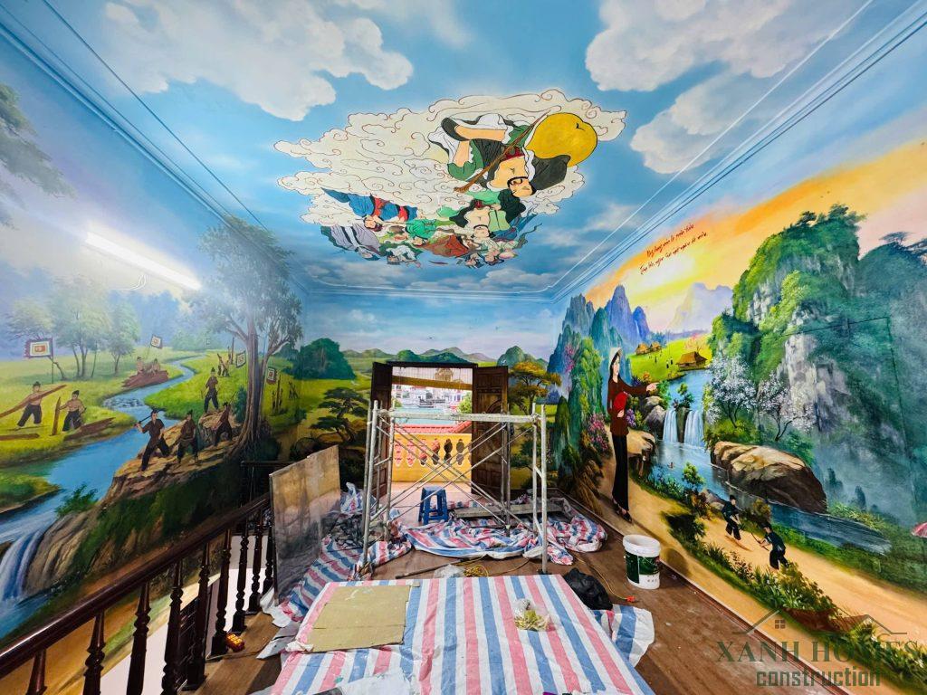 Quá trình xây dựng nội thất phòng thờ tâm linh của Sư Thầy ở Phú Xuyên