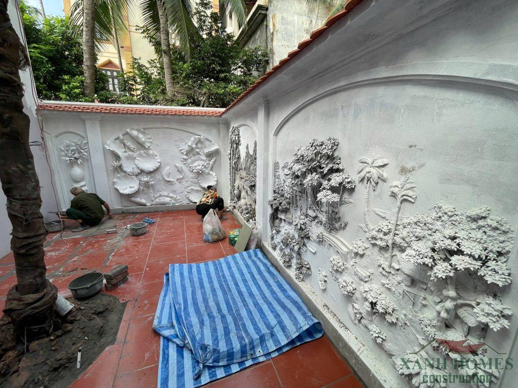 Quá trình xây dựng nội thất phòng thờ tâm linh của Sư Thầy ở Phú Xuyên