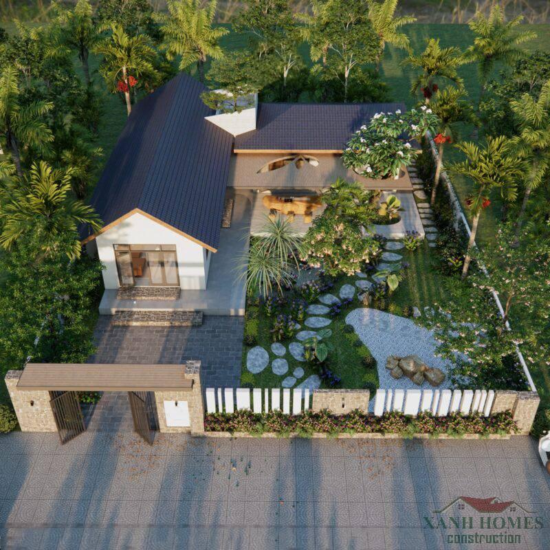 Biệt thự vườn 1 tầng kiến trúc hòa mình với thiên nhiên, sân vườn tràn sắc, tiện ích thông minh XanhHomes
