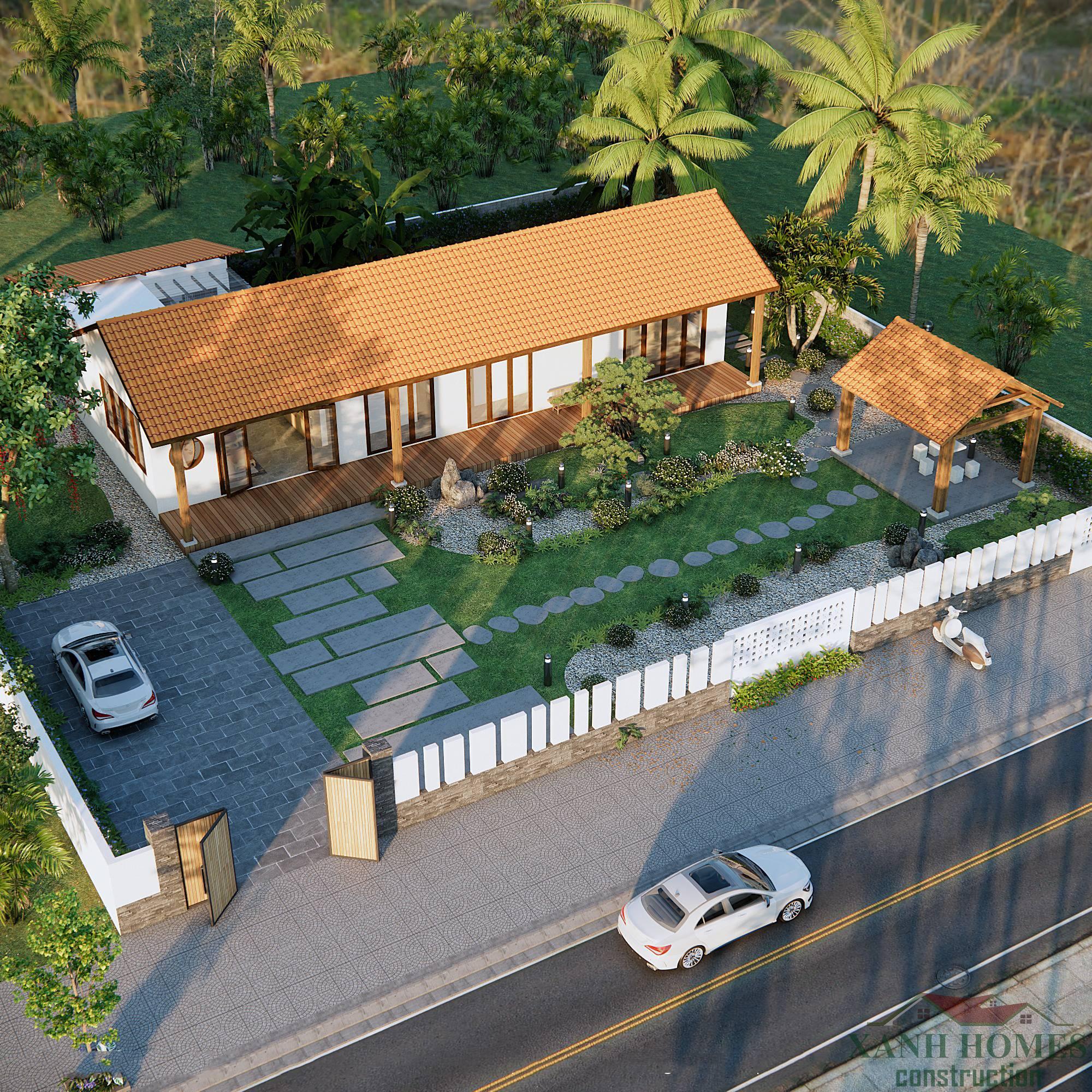 Biệt thự vườn 1 tầng XanhHomes – kiến trúc thân thiện môi trường, tận dụng ánh sáng, sân vườn kết nối dân cư, vật liệu xanh, thiết kế linh hoạt