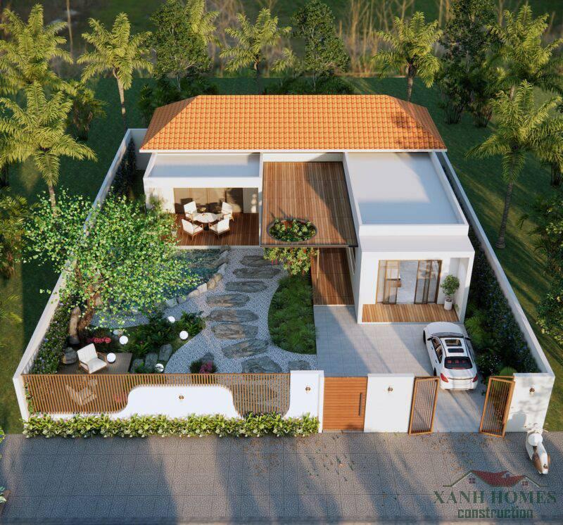 Biệt thự 1 tầng đẹp XanhHomes: Thiết kế sang trọng, tiết kiệm chi phí