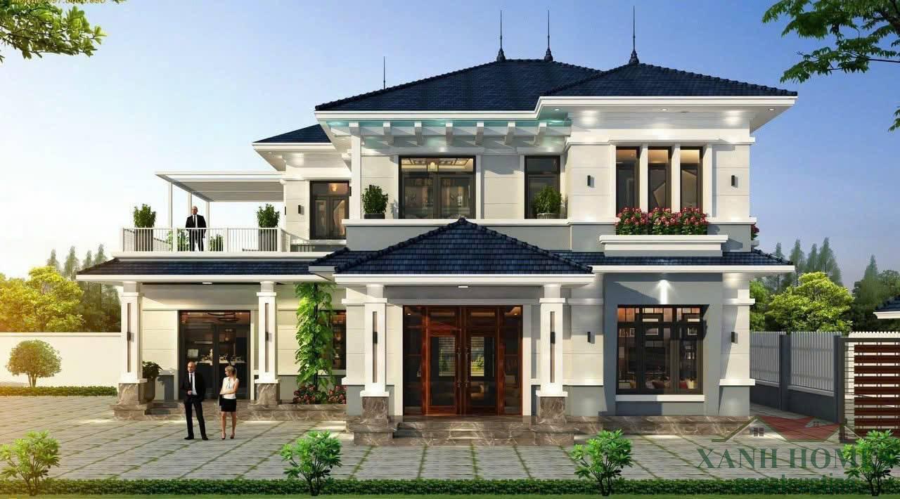 Nhà mái nhật 2 tầng hiện đại – thiết kế tối ưu, mái dốc, vật liệu bền, ánh sáng tự nhiên, sân vườn, chi phí hợp lý, phong thủy hài hòa