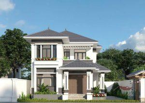 Nhà mái nhật 2 tầng hiện đại cùng thiên nhiên, vật liệu sáng tạo và ánh sáng thiên nhiên, mang đến cảm giác thư thái cho gia đình năng động