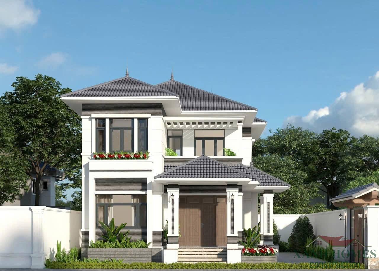 Nhà mái nhật 2 tầng hiện đại cùng thiên nhiên, vật liệu sáng tạo và ánh sáng thiên nhiên, mang đến cảm giác thư thái cho gia đình năng động