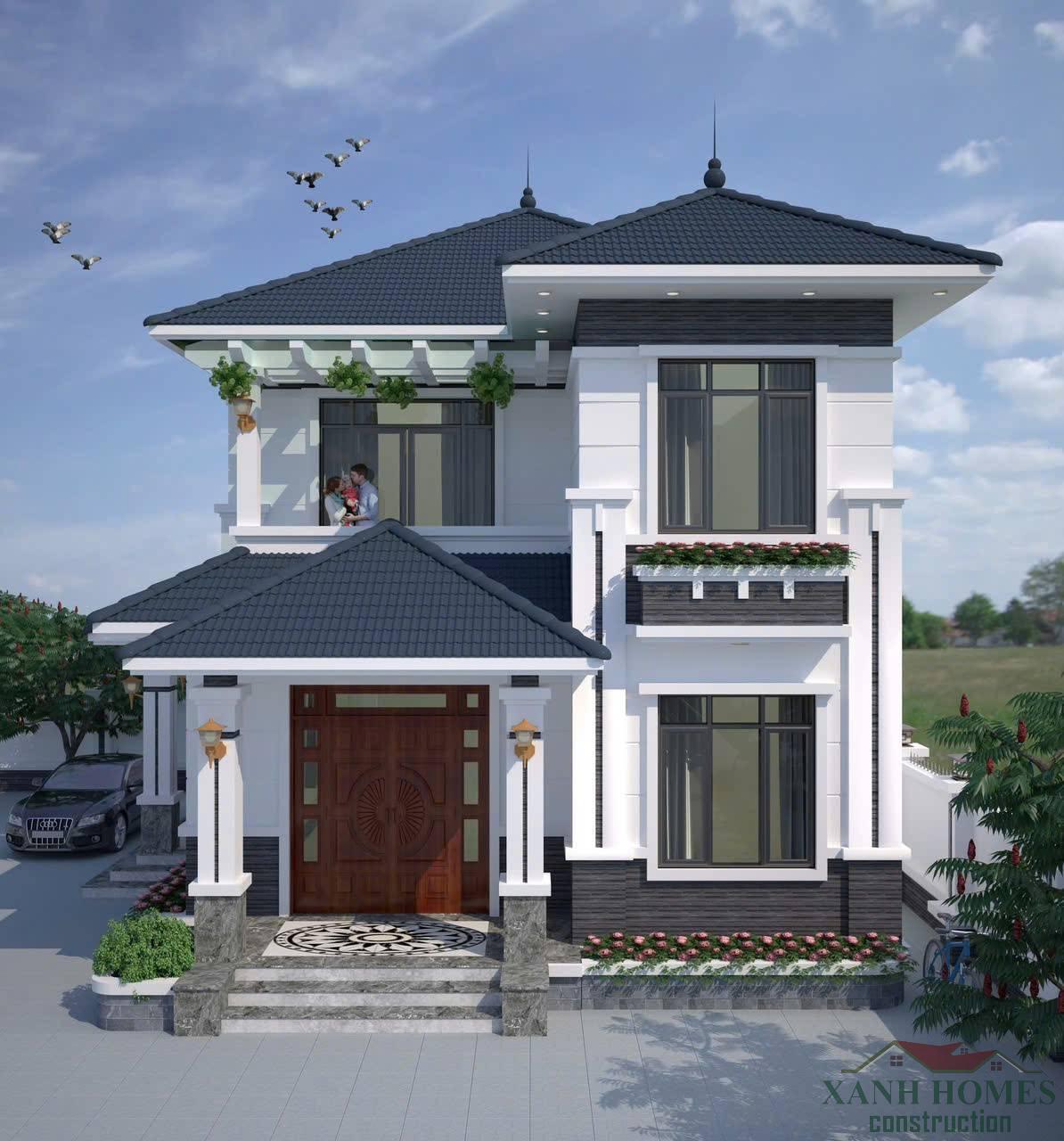 Nhà mái nhật 2 tầng hiện đại XanhHomes — ấm cúng, tối ưu diện tích, đón nắng gió và tiết kiệm năng lượng