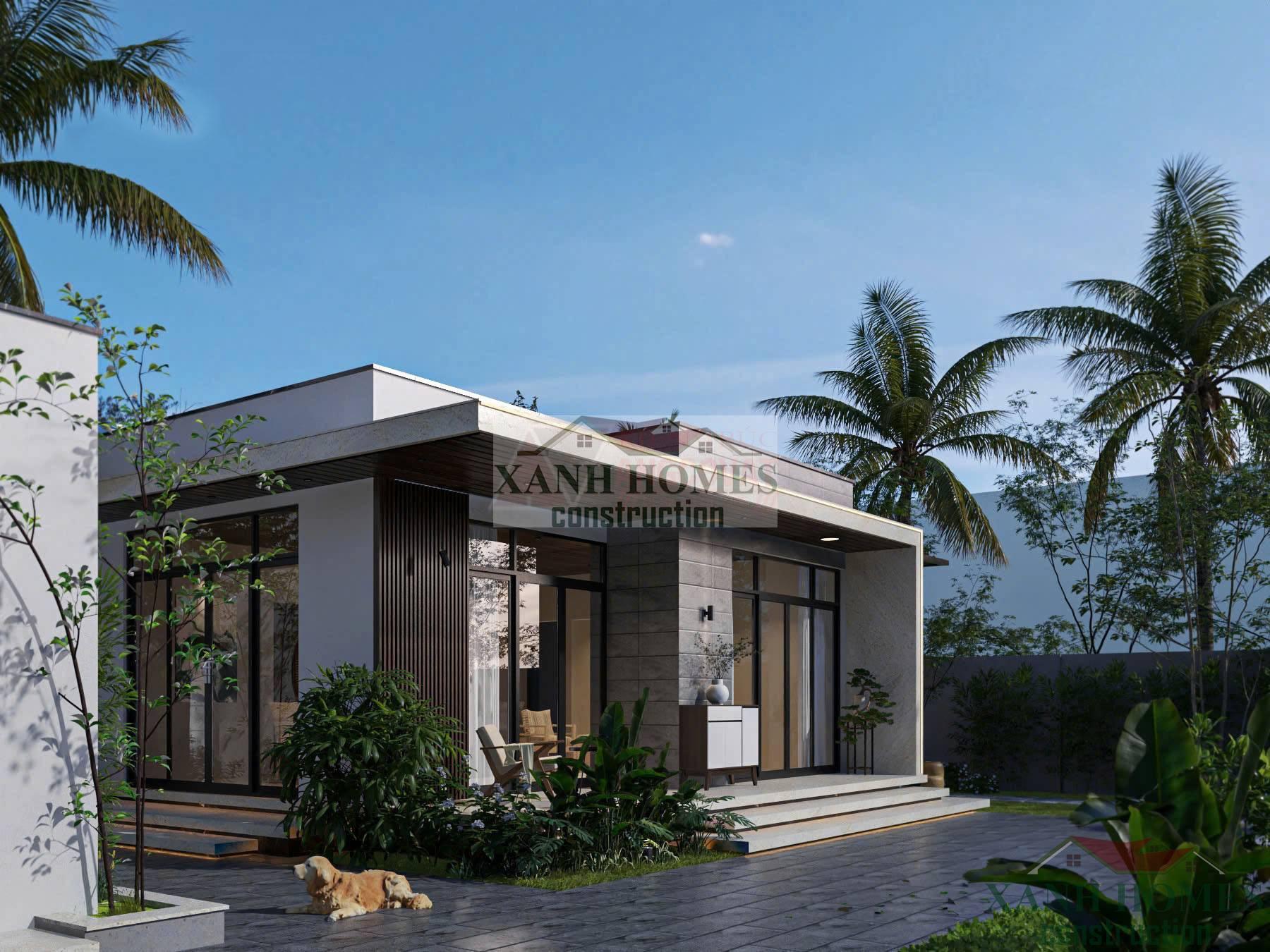 Biệt thự 1 tầng đẹp XanhHomes: Thiết kế hiện đại, tiết kiệm chi phí, xanh mát, phong thủy tốt, không gian sống thông minh cho gia đình, mẫu bền vững
