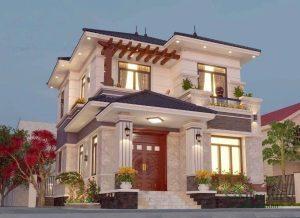 Nhà mái nhật 2 tầng đẹp hòa quyện ánh sáng, tạo cảnh thư giãn bằng vật liệu tinh xảo, công năng thông minh cùng sân vườn XanhHomes điểm xuyết nét