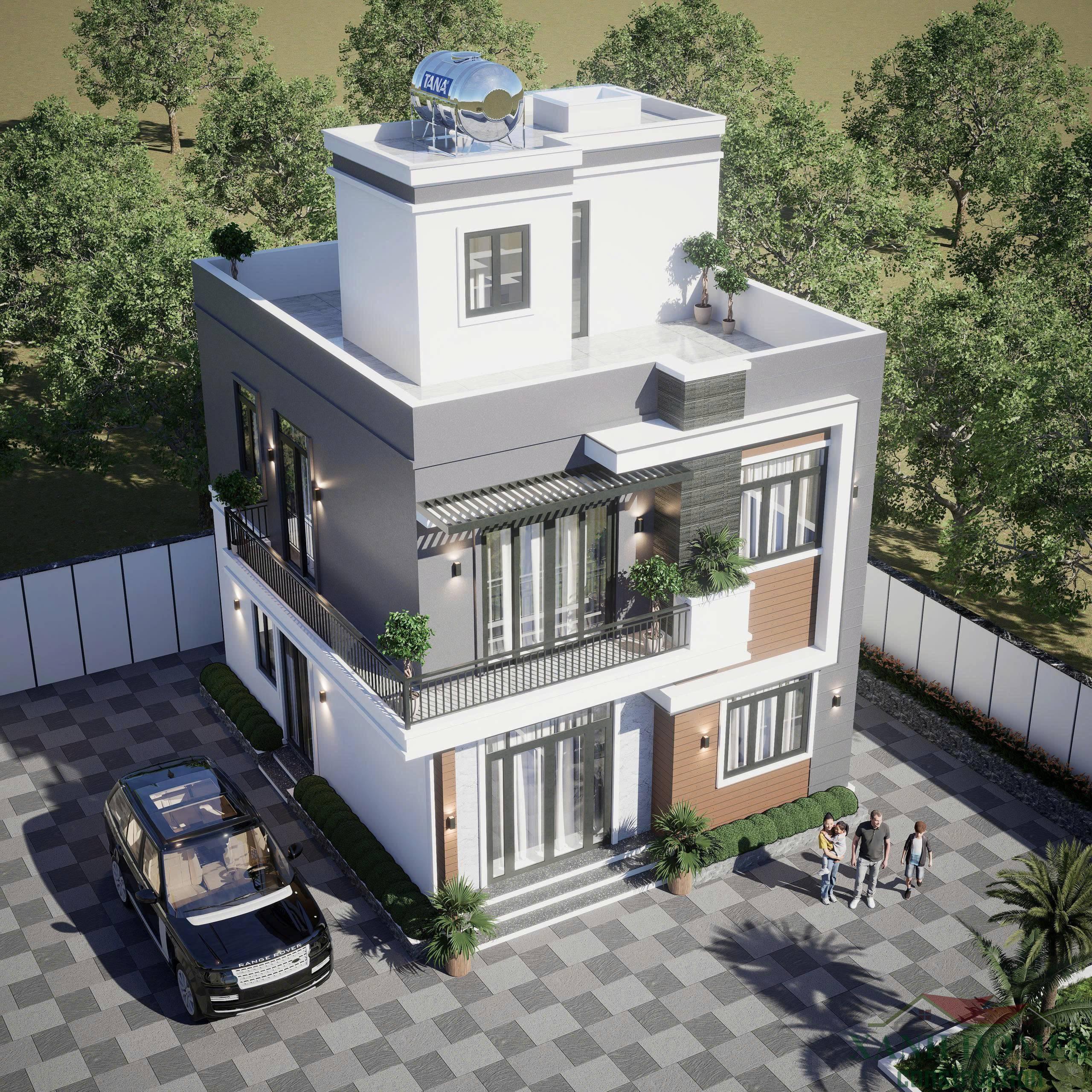 Mẫu nhà phố 2 tầng hiện đại từ Xanhhomes