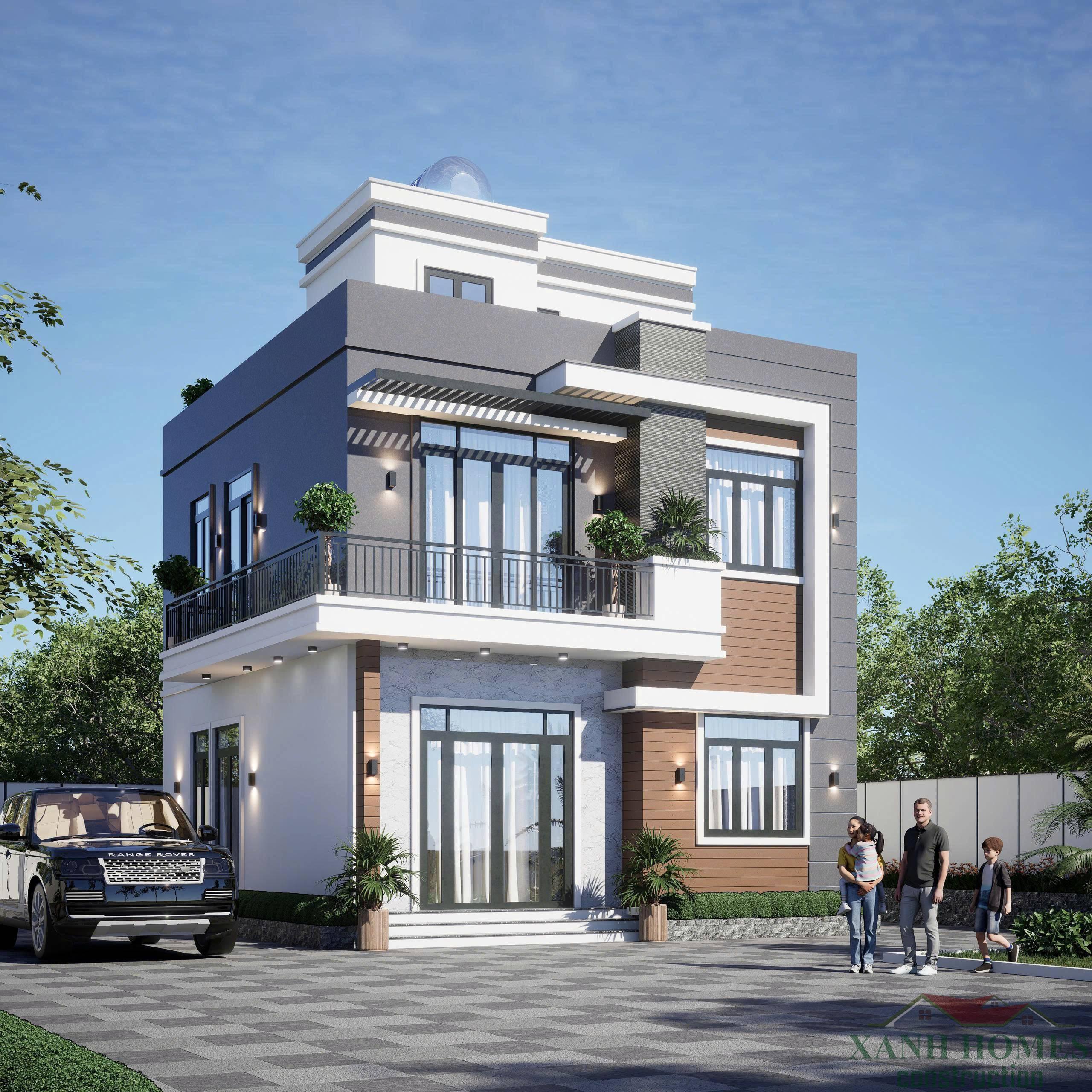 Mẫu nhà phố 2 tầng hiện đại từ Xanhhomes