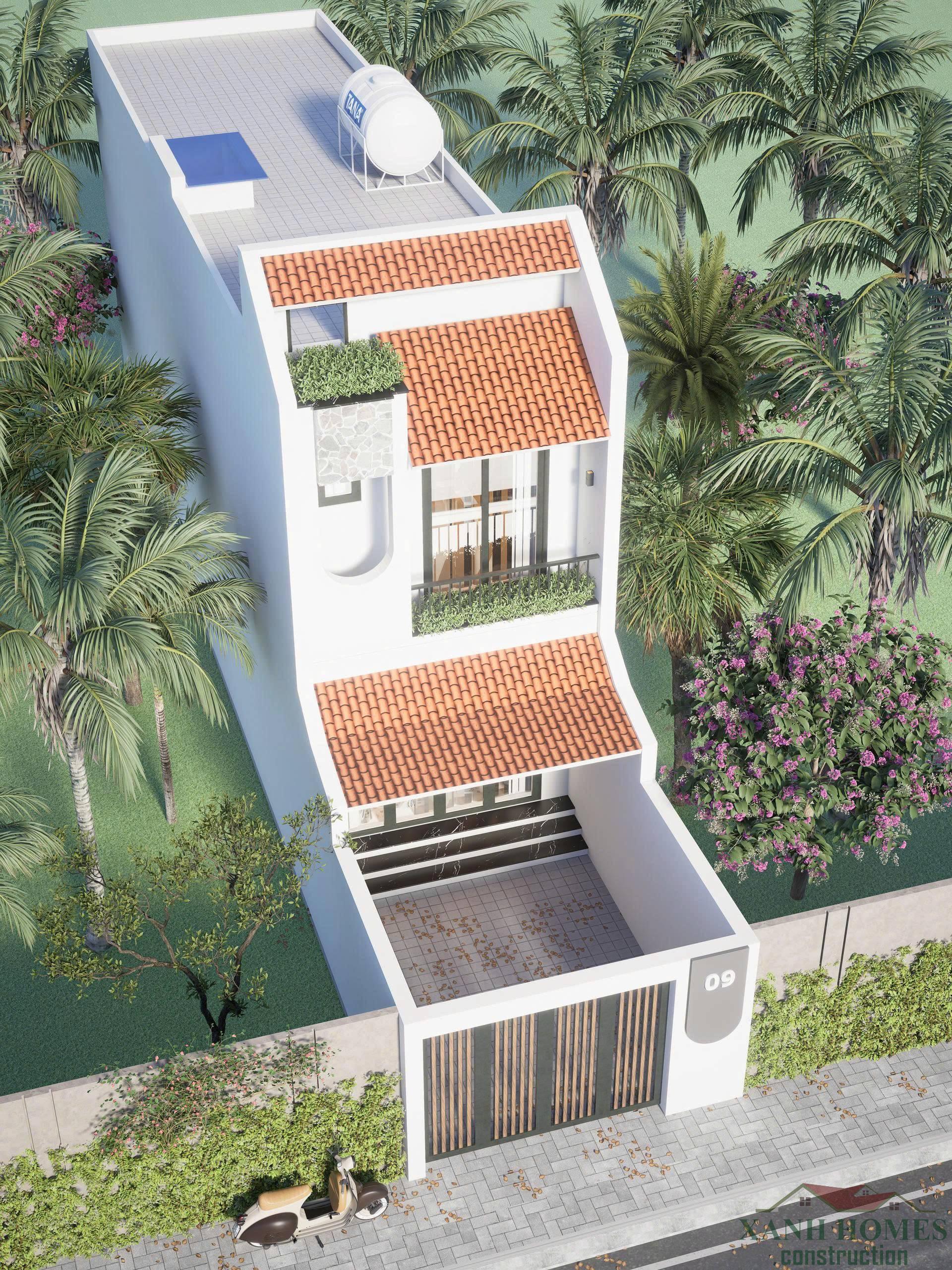 Thiết kế nhà phố 2 tầng hiện đại tại Xanhhomes