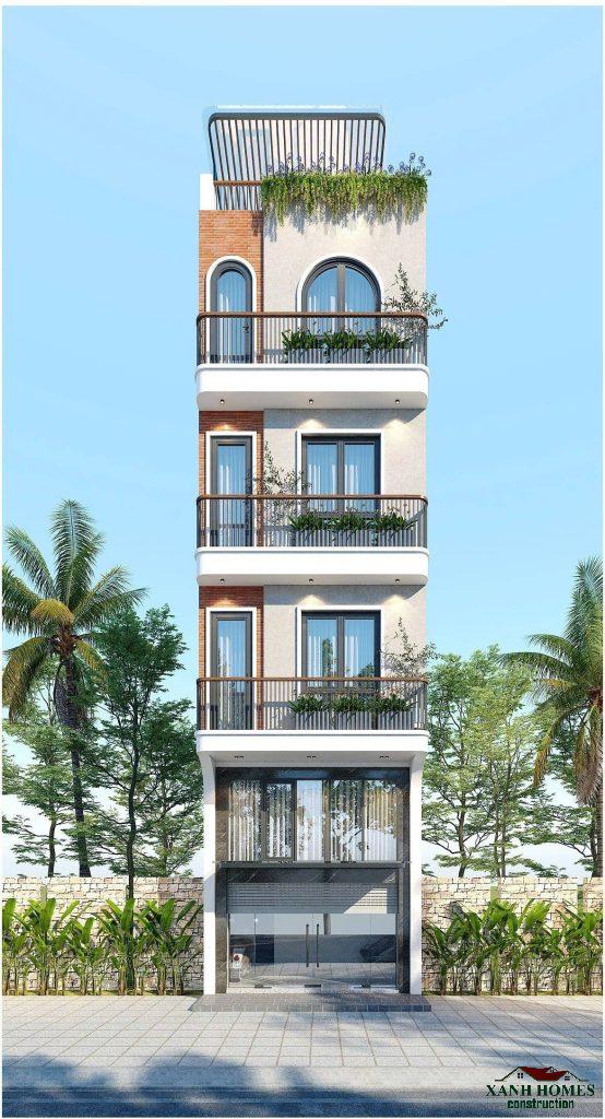 Xu Hướng Thiết Kế Nhà Ống 7 Tầng Thang Máy Diện Tích Nhỏ 4×9.3m Tối Ưu Dòng Tiền Cho Thuê
