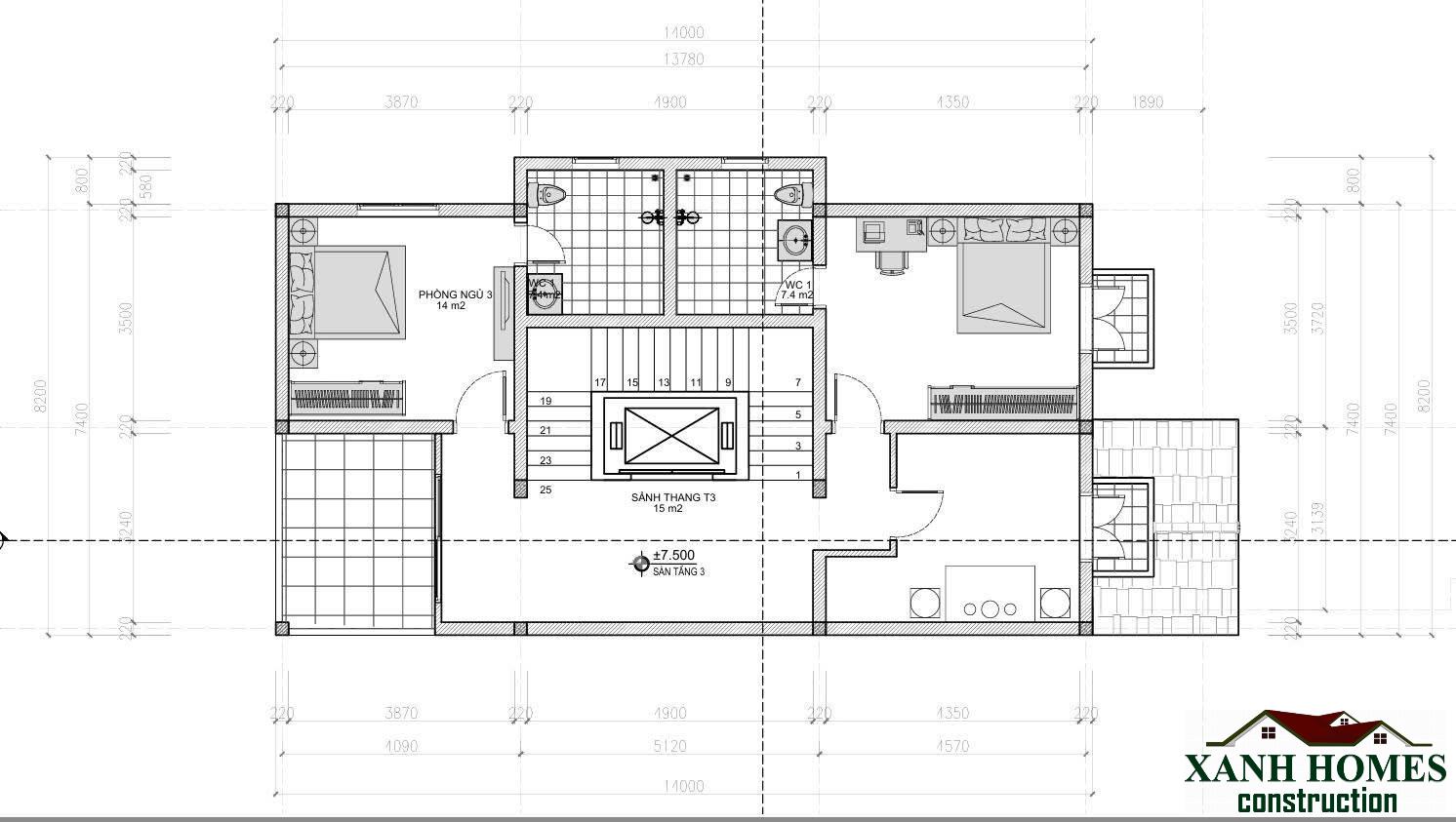Mẫu Biệt Thự Phố Tân Cổ Điển 3 Tầng 8.2x14m Đẳng Cấp Thượng Lưu