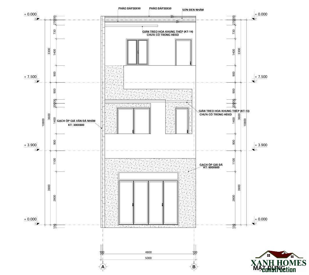 Mẫu Thiết Kế Nhà Ống 3 Tầng Hiện Đại 5×14.4m Xu Hướng Kiến Trúc Xanh Độc Bản