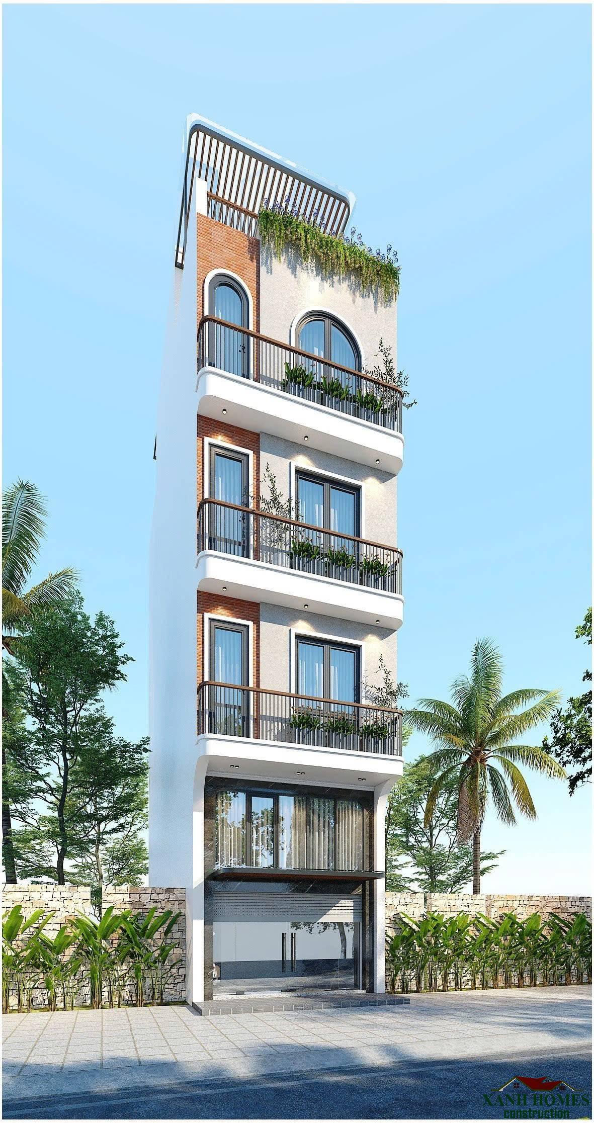 Xu Hướng Thiết Kế Nhà Ống 7 Tầng Thang Máy Diện Tích Nhỏ 4×9.3m Tối Ưu Dòng Tiền Cho Thuê