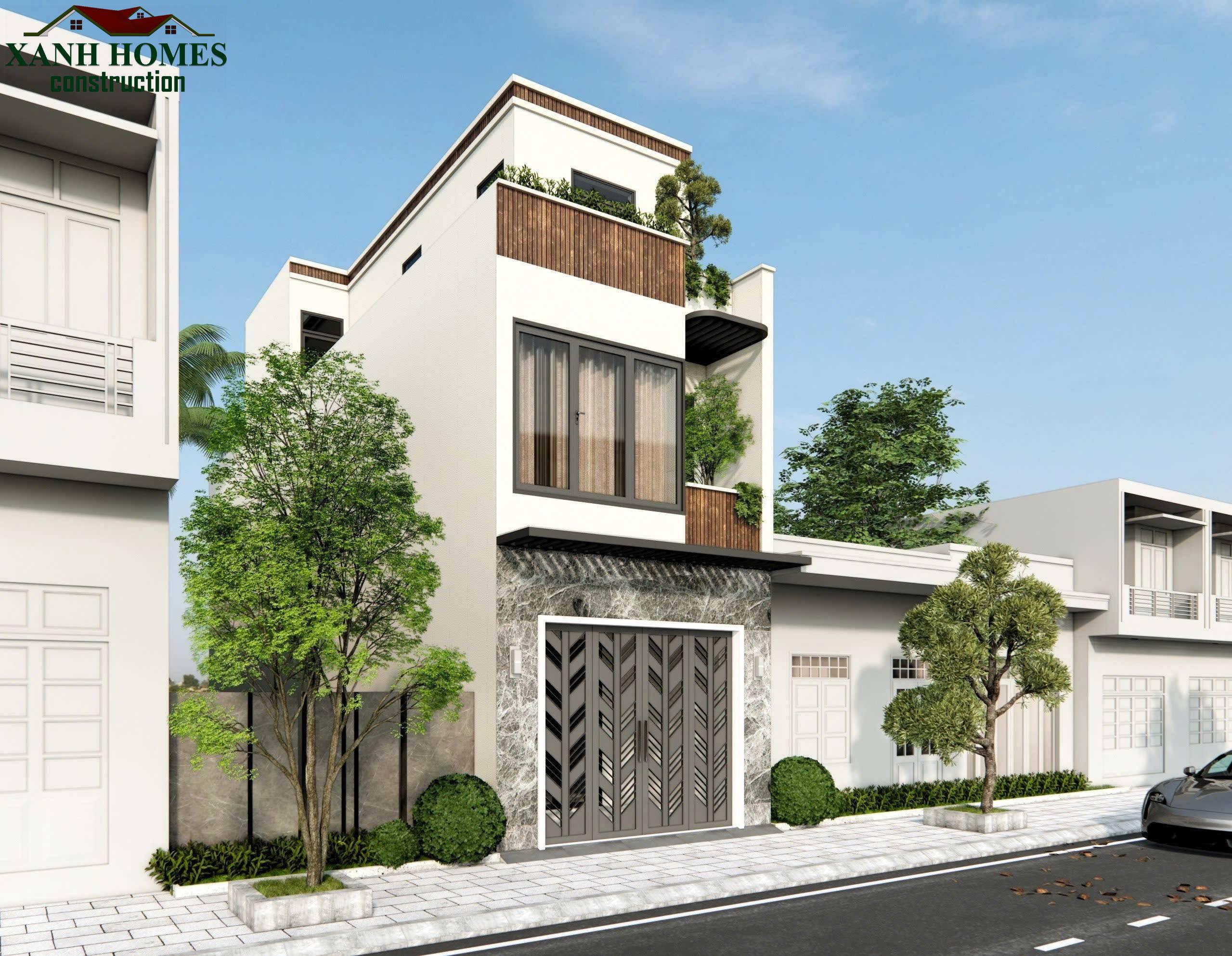 Xu Hướng Thiết Kế Nhà Phố 3 Tầng Hiện Đại 4.5×17.6m Tối Ưu Không Gian Xanh