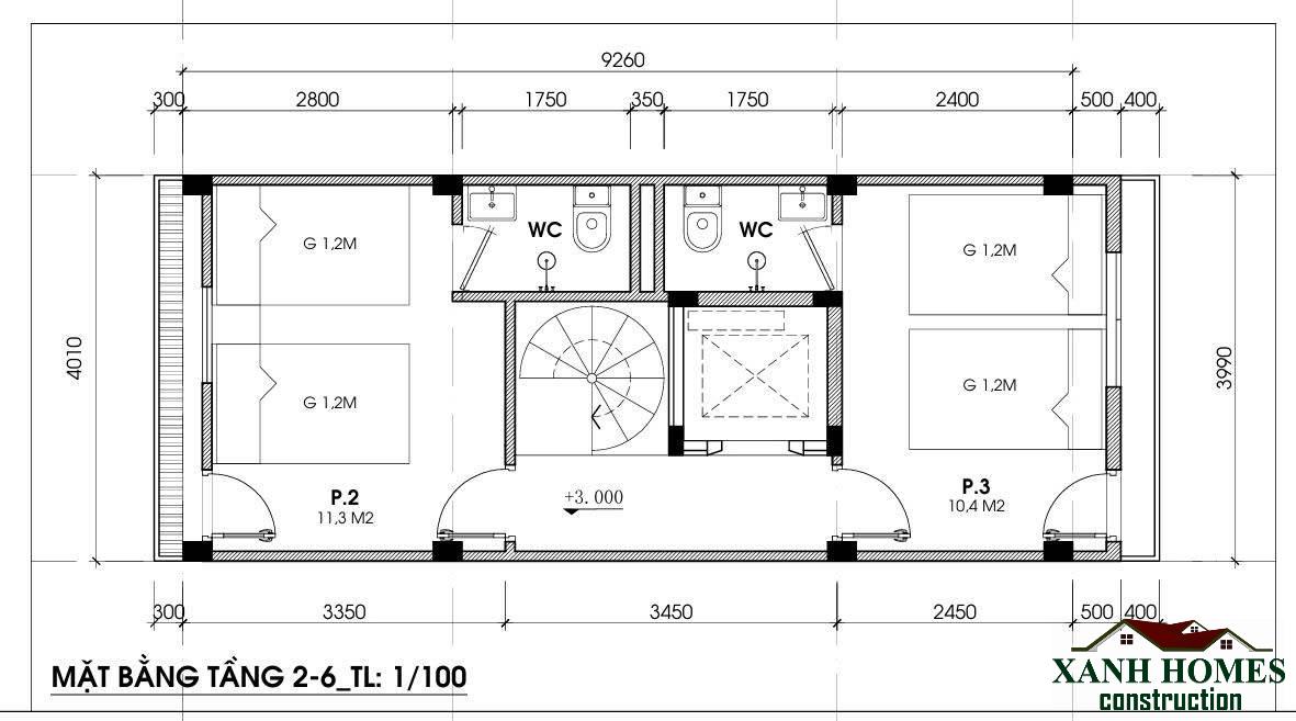 Xu Hướng Thiết Kế Nhà Ống 7 Tầng Thang Máy Diện Tích Nhỏ 4×9.3m Tối Ưu Dòng Tiền Cho Thuê
