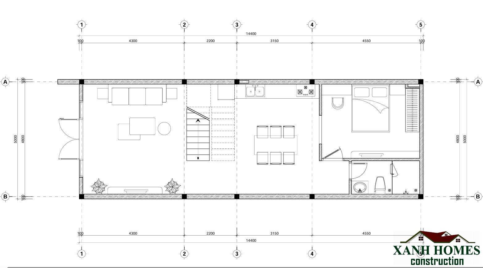 Mẫu Thiết Kế Nhà Ống 3 Tầng Hiện Đại 5×14.4m Xu Hướng Kiến Trúc Xanh Độc Bản
