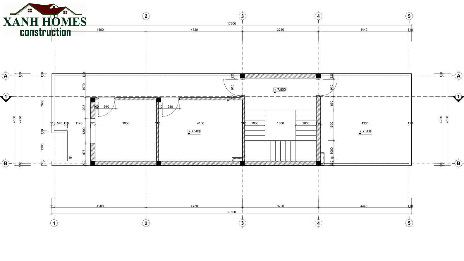 Xu Hướng Thiết Kế Nhà Phố 3 Tầng Hiện Đại 4.5×17.6m Tối Ưu Không Gian Xanh