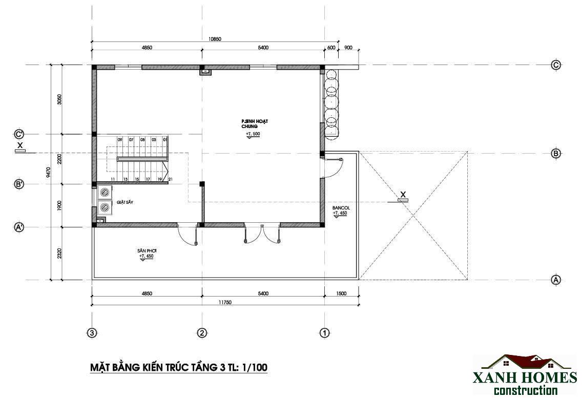Mẫu Thiết Kế Nhà Ống 3 Tầng Hiện Đại 5×14.4m Xu Hướng Kiến Trúc Xanh Độc Bản